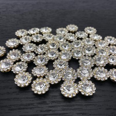 China Flatback Rhinestone Embellishments Sew on Crystal Rhinestones Flatback Beads Buttons with Diamond, White for sale