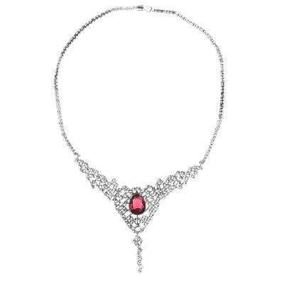 China CLASSIC Platinum CZ AAA Zircon Necklace And Earrings White Gold Plated Bridal Wedding Jewelry Set For Women And Girls for sale