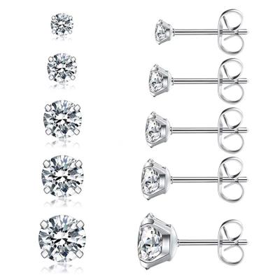 China Fashion Cute 316L Surgical Steel Ear Jewelry Hypoallergenic Helix Zircon CZ Stud Earrings Hypoallergenic for sale