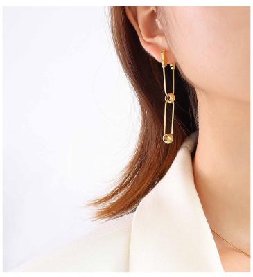 China TRENDY 925 Sterling Silver 18k Gold Plating Stainless Steel Needle Pin Stud Earrings for sale