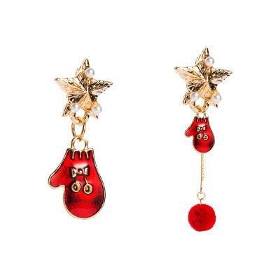 China Dumao FASHIONABLE 2021 Five-pointed star shape asymmetry fashion accessories Christmas earrings women for sale