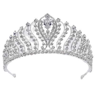 China European PARTY Classic High End Zircon Tiara Rhinestone Rhinestone Pearl Girl Princess Birthday Bride Crown for sale