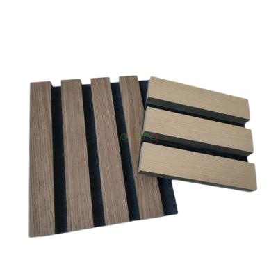 China Modern Wood Veneer Polyester Interior Wall Slat Solid Wood Acoustic Panel for sale