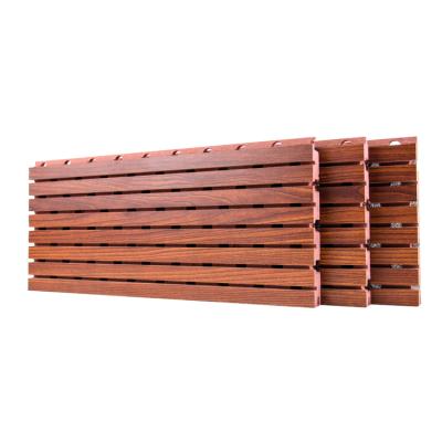 China Modern Internal Decorative Acoustic Wooden Wall and Slat Pet Absorption Wood Wall Panel for Stadium for sale