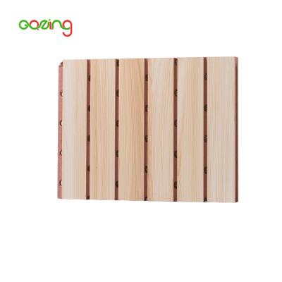 China Modern Home Cinema Wall Ceiling Decorative Wooden Grooved Slat MDF Acoustic Panel for sale