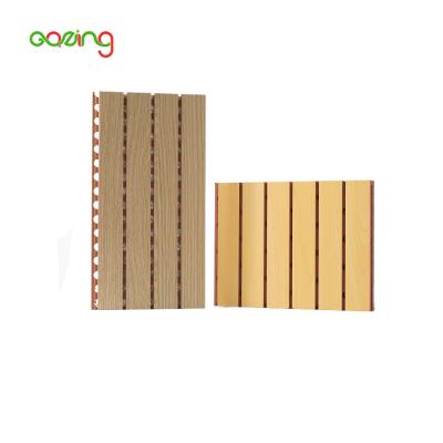 China Manufacturer Modern Direct Soundproofing Wooden MDF Slat Grooved Acoustic Panel for sale