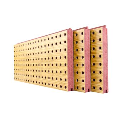 China Ctory Soundproof Square Hole Modern High Quality Fireproof Wood And Perforated Acoustic Panel for sale