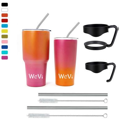 China Viable Wholesale WeVi 20oz 30oz 40oz Double Walled Vacuum Insulated Stainless Steel Tumbler Cups With Lid And Straw for sale