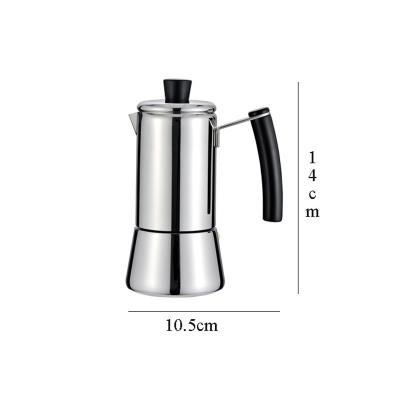 China New Arrival Viable 4 Cups Espresso Mocha Pot Home Coffee Pour Over Drip Pot Stainless Steel Mocha Pot Coffee Maker for sale