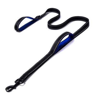 China Wholesale Outdoor Reflective Nylon Webbing Design Dog Leash With Swivel Carabiner for sale