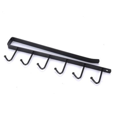 China New Fashion New Cabinet Seamless Hook Metal Six-linked Storage Rack Iron Kitchen Rack Nail-free Wardrobe Hook for sale