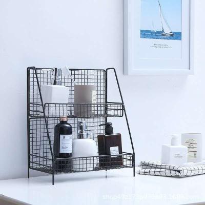 China Viable Popular Bathroom Accessories Hot-selling Metal Wall Hanging Rack Bathroom Storage Basket for sale