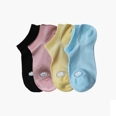 China Breathable eazmol Autumn Winter Deodorant Low Waist thongs women slim breathable Mesh Cotton Socks Lovely Cartoon shorts socks for sale