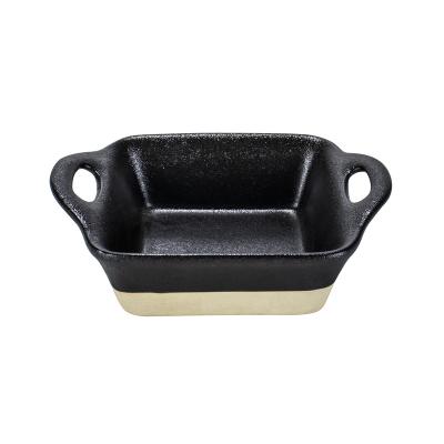 China Hot Selling Viable Mini Square Baking Dish And Pans Nordic Ceramic Stoneware Bakeware Set Dish Baking Tray for sale