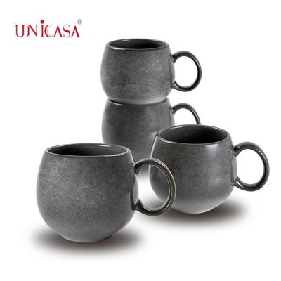 China Reactive Custom Ceramic Coffee Mug Stocked UNICASA Logo Tea Milk Porcelain Dinner Ware Cup for sale