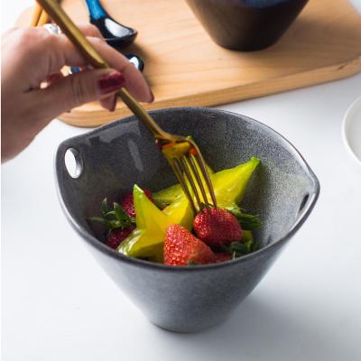 China Sustainable Japanese Style Restaurant Used Mixing Bowl Custom Colors Ceramic Ramen Bowl With Chopsticks for sale