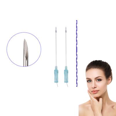 China 18g Tooth Safe and Reliable Absorbable Beauty Suture Barbed Cannula Facelift Face Lift Wire Pdo for sale