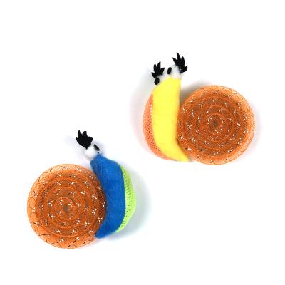 China Viable Plush Cat Toys Sparkle Snail Toy for Kitten Training for sale