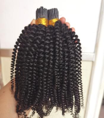 China i tips for salon, small curls coily i tip extension, afro kinky curly curl 4a 4b afro kinky curly raw cambodian hair 4a microlinks for sale