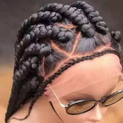 China Cheap braided! ! ! african braided hair lace wig with baby hair for black women braided wigs full lace wig for sale