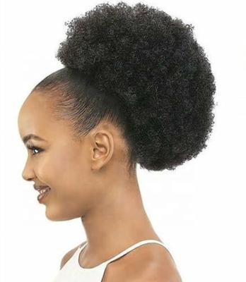 China Wholesale Afro Curly Short Curly Blowout Ponytail Extension Hair Clip In Afro Drawstring Ponytail For Black Women for sale