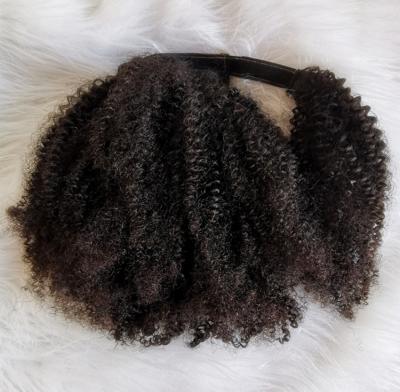 China Straight Afro Kinky Curly Ponytail Hair 3a 3b 3c 4a 4b 4c Clip In Drawstring Hair Extensions For Black Women for sale