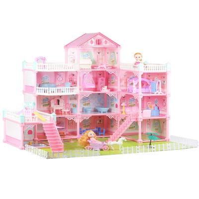 China Mini Furniture Dollhouse Children's Toy Building Set House DIY Toy Princess Villa For Girls for sale