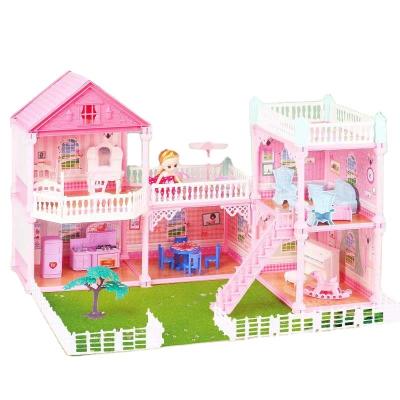 China 2022 Mini Furniture Dollhouse Plastic Material Christmas Gift Toy Kids Play House Girls Toy DIY Doll Room for sale