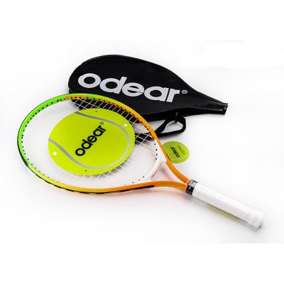 China Logo Print Junior Tennis Racket Customized Colorful Hot Sale Aluminum 23 Inch for sale