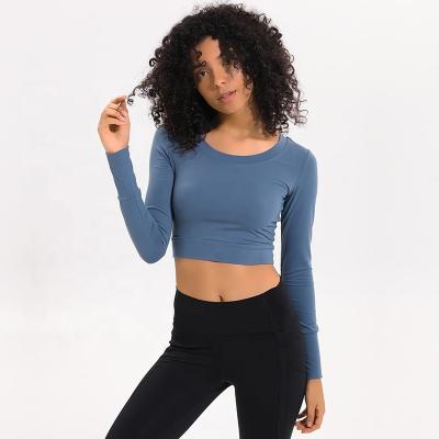 China Breathable Long Sleeve Hot Women Zip Up Yoga Tops Workout Clothes for sale