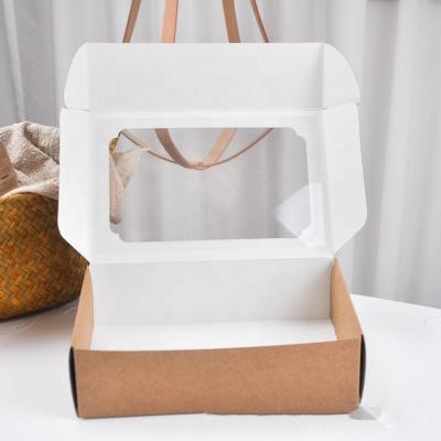 China Recyclable Custom Design Luxury Soft Rectangular Cardboard Box Food Window Packaging Paper Cookies Boxes With Card Insert for sale