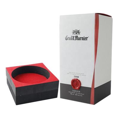 China Wholesale Luxury Liquor Recyclable Gray Gift Box Foldable Cardboard Packaging Single Bottle Wine Rectangle Paper Boxes for sale