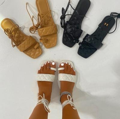 China Plus Size Women Sandals Lace Up Slides Toe Footwear Slides Designer Flat Open Heel Waterproof Place-toe Stockings For Women for sale