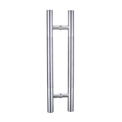 China Modern 48 Inch Double Sided 304 Stainless Steel H Shape Glass Door Pull Handle for sale