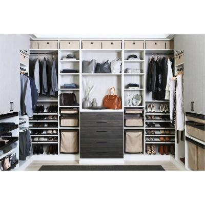 China Adjustable (Height) Latest Designs Wood Grain Melamine Clothes Storage Wardrobes Bedroom for sale