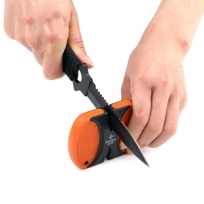 China Mini Portable Knife Sharpening Tool Viable Accessories Pocket Knife Sharpener Creative Butterfly Two-stage Camping Tools for sale