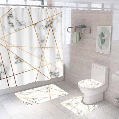 China Waterproof OEM Stocked Logo Printable Sublimation Shower Curtain Custom Made for sale