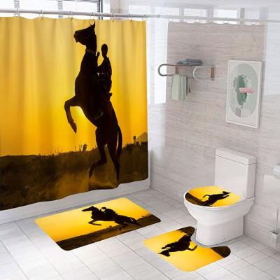 China High Quality Hot Selling Stocked Bathroom Shower Curtain for sale