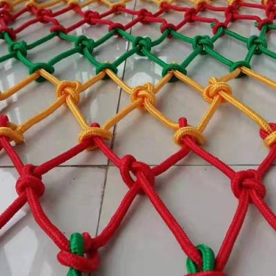 China Full Color HDPE +UV Stabilized Polyester Nylon Rope Net Rainbow Safety Net for sale