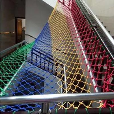 China Full Color Customize Polyester Nylon Rope Net Rainbow Fall Protection Safety Net for sale