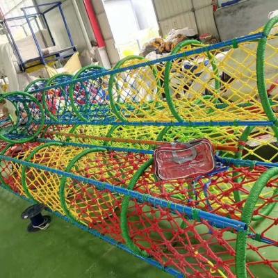 China Full Color Colorful Climbing Rope Netting Play Soft Rope Nets Playground Rainbow Net For Kids for sale