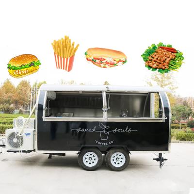 China High quality round fashion food trailers food truck black bbq food trailer for sale for sale