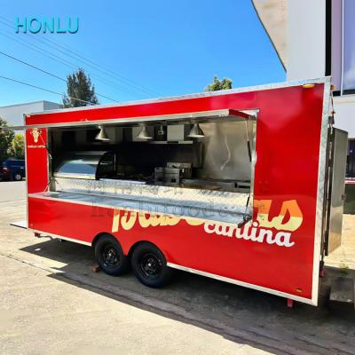 China Hot selling vegetable processing plant trailer fast food barbecue food supply trailer with low price for sale