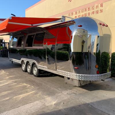 China Beverage Factory Burger Van Catering Trailer 110v UK China Made Air Stream Catering Trailer Fast Foods Long Trailer Car for sale