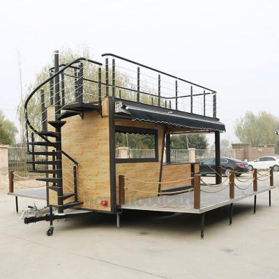 China High quality double platform trailer vegetable processing plant mobile food food truck for sale for sale