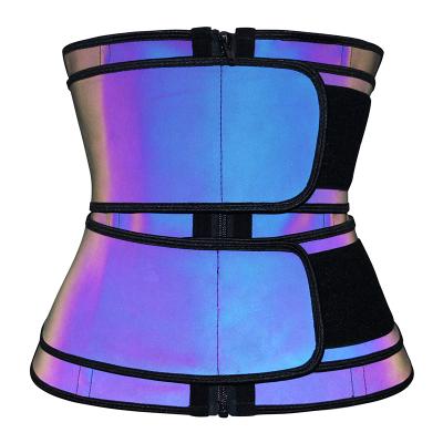 China NANBIN Antibacterial Rainbow 2 Belt Waist Trainer New Design Custom Reflective Logo for sale