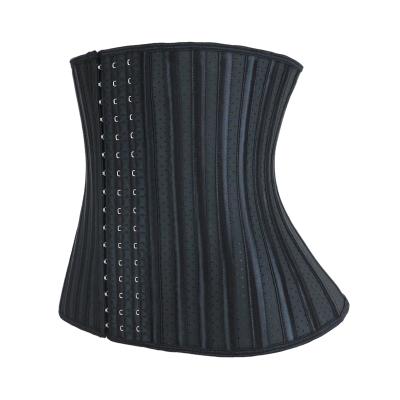 China NANBIN Black Antibacterial Latex Hollow Out New Breathable 25 Steel Bones Waist Trainer for sale