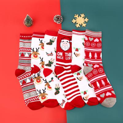 China Anti-Bacterial Wholesale new men and women Christmas Santa Claus reindeer holiday socks as a holiday gift socks for sale