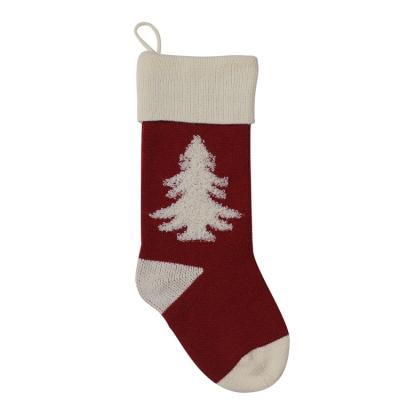 China Acrylic Christmas Decoration Supplies Holiday Hanging Socks Knit Pattern Rustic Personalized Christmas Stockings Hanging Socks candy bag for sale