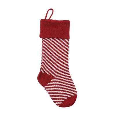 China Acrylic 18 Inch Family Christmas Decoration Holiday Season Party Decor Knitted Xma Stripe Christmas Hanging Stockings for sale